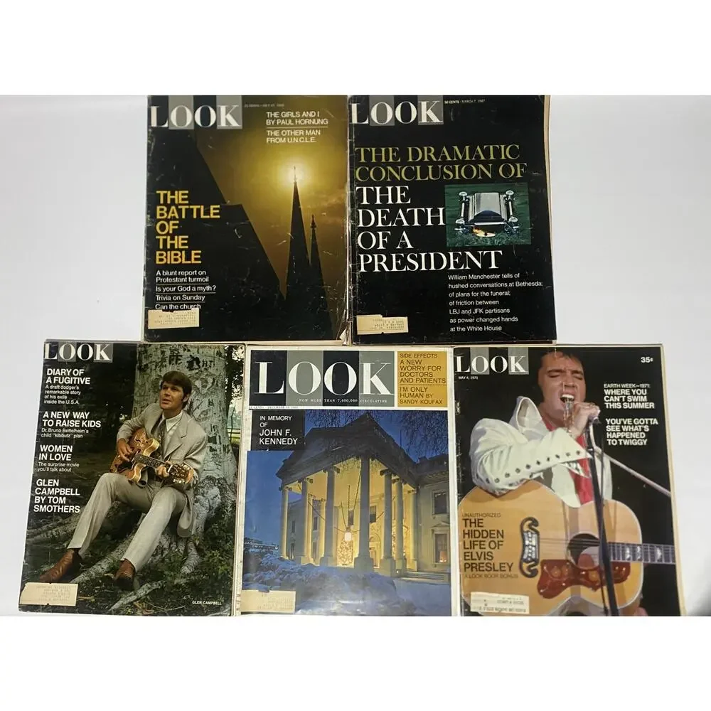 Look Magazine Lot of 5 Issues Vintage 1963 1965 1967 1970 1971